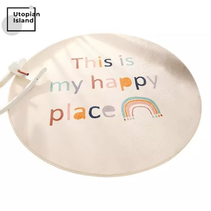 Rainbow Round Carpet Modern Fluffy Rug - Children Baby Bedroom Carpet Home Kids 