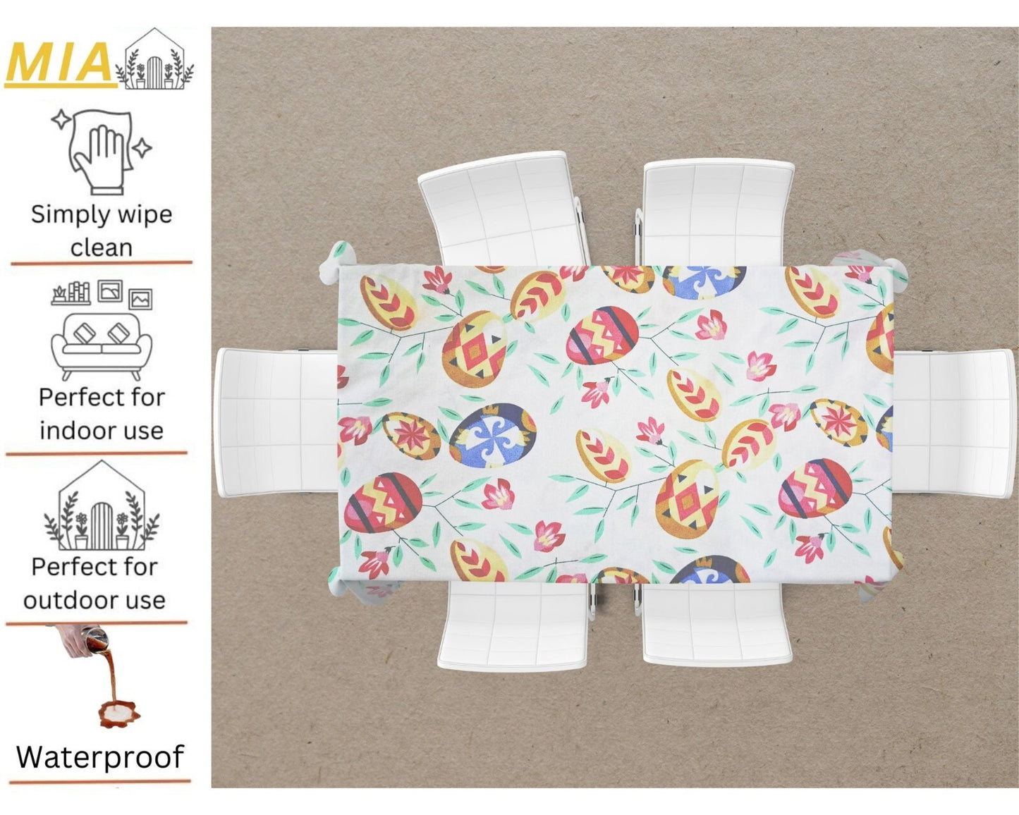 Waterproof Table Cover Sheet Wipe Clean Plastic Cloth Heavy Duty Protector 110Cm