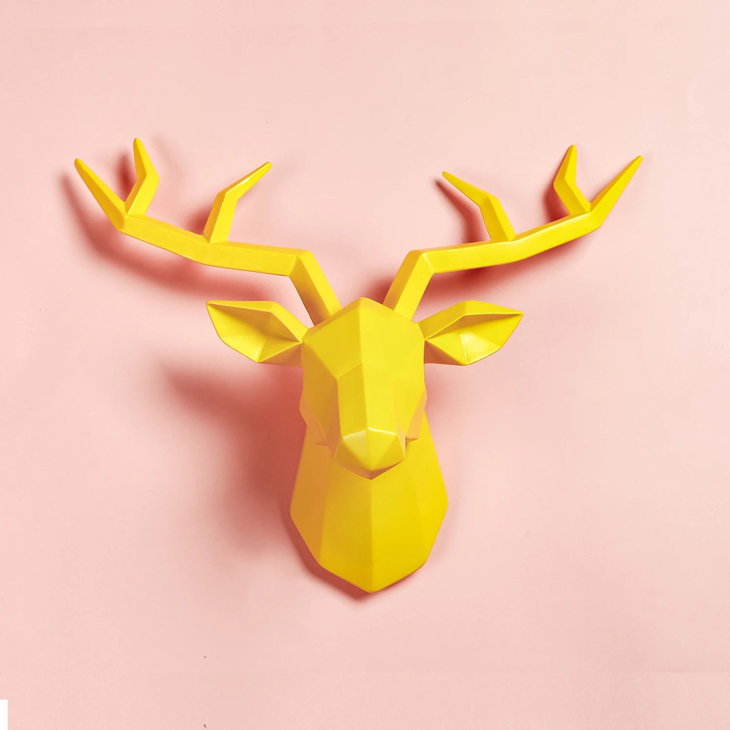 Deer Head Sculpture Animal Statue Figurines Wall Hanging Creative Elk Art Antlers Statuette for Office Decoration Wall Art