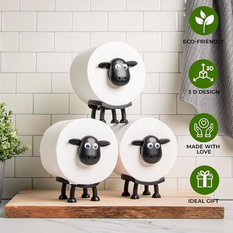 3Pcs FUNNY SHEEP TOILET PAPER HOLDER QUIRKY BATHROOM DECOR LOO ROLL STORAGE UK