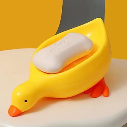 1PC Yellow Duck Shape Soap Box Cartoon Soap Dish Drainable Soap Holder Soap Container Soap Dish for Tray Bathroom Accessories