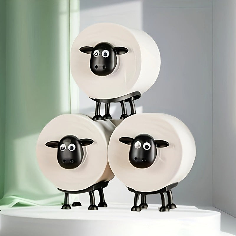3Pcs FUNNY SHEEP TOILET PAPER HOLDER QUIRKY BATHROOM DECOR LOO ROLL STORAGE UK