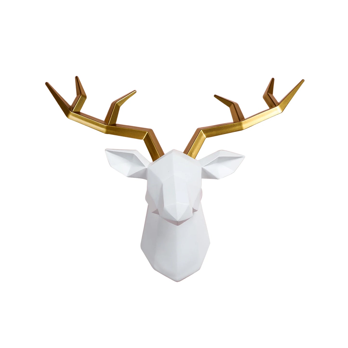 Deer Head Sculpture Animal Statue Figurines Wall Hanging Creative Elk Art Antlers Statuette for Office Decoration Wall Art