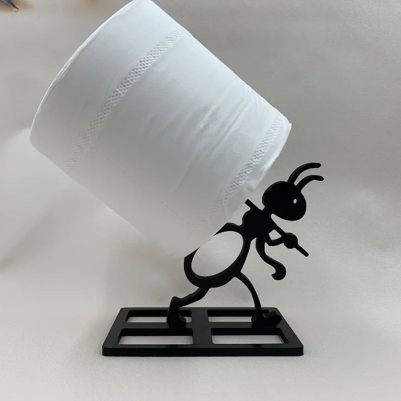 1Pc Cute Funny Black Ant Shape Toilet Paper Holder Bath