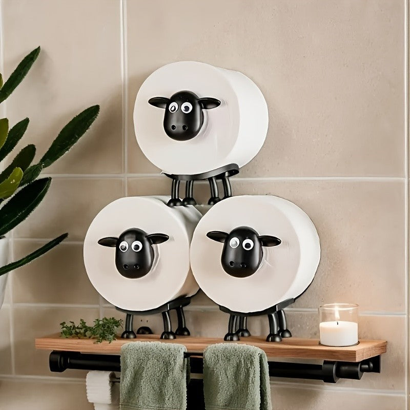 3Pcs FUNNY SHEEP TOILET PAPER HOLDER QUIRKY BATHROOM DECOR LOO ROLL STORAGE UK