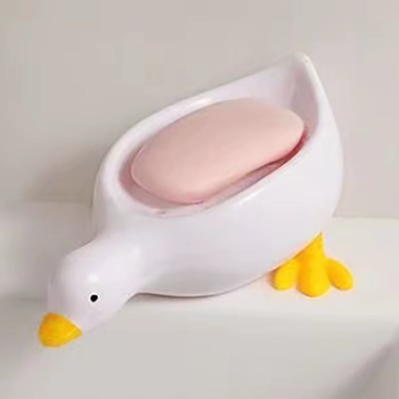 1PC Yellow Duck Shape Soap Box Cartoon Soap Dish Drainable Soap Holder Soap Container Soap Dish for Tray Bathroom Accessories