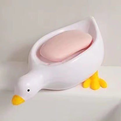1PC Yellow Duck Shape Soap Box Cartoon Soap Dish Drainable Soap Holder Soap Container Soap Dish for Tray Bathroom Accessories