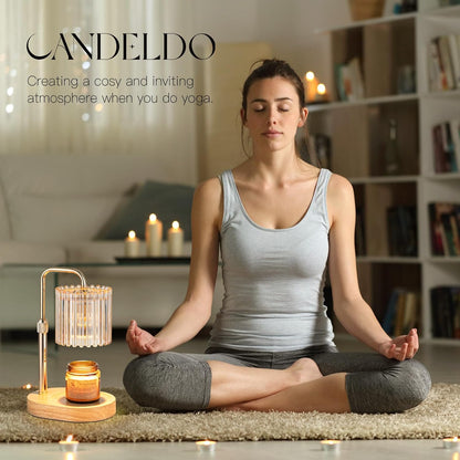 Aesthetic Adjustable Candle Warmer Lamp with Timer & Dimmer - Gold Edition