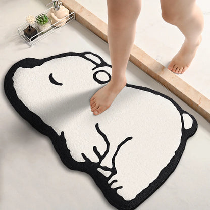 Thickened Special-Shaped Bathroom Absorbent Floor Mat Flannel Toilet Mat Shower Room Non-Slip and Dirt-Resistant Foot Mat