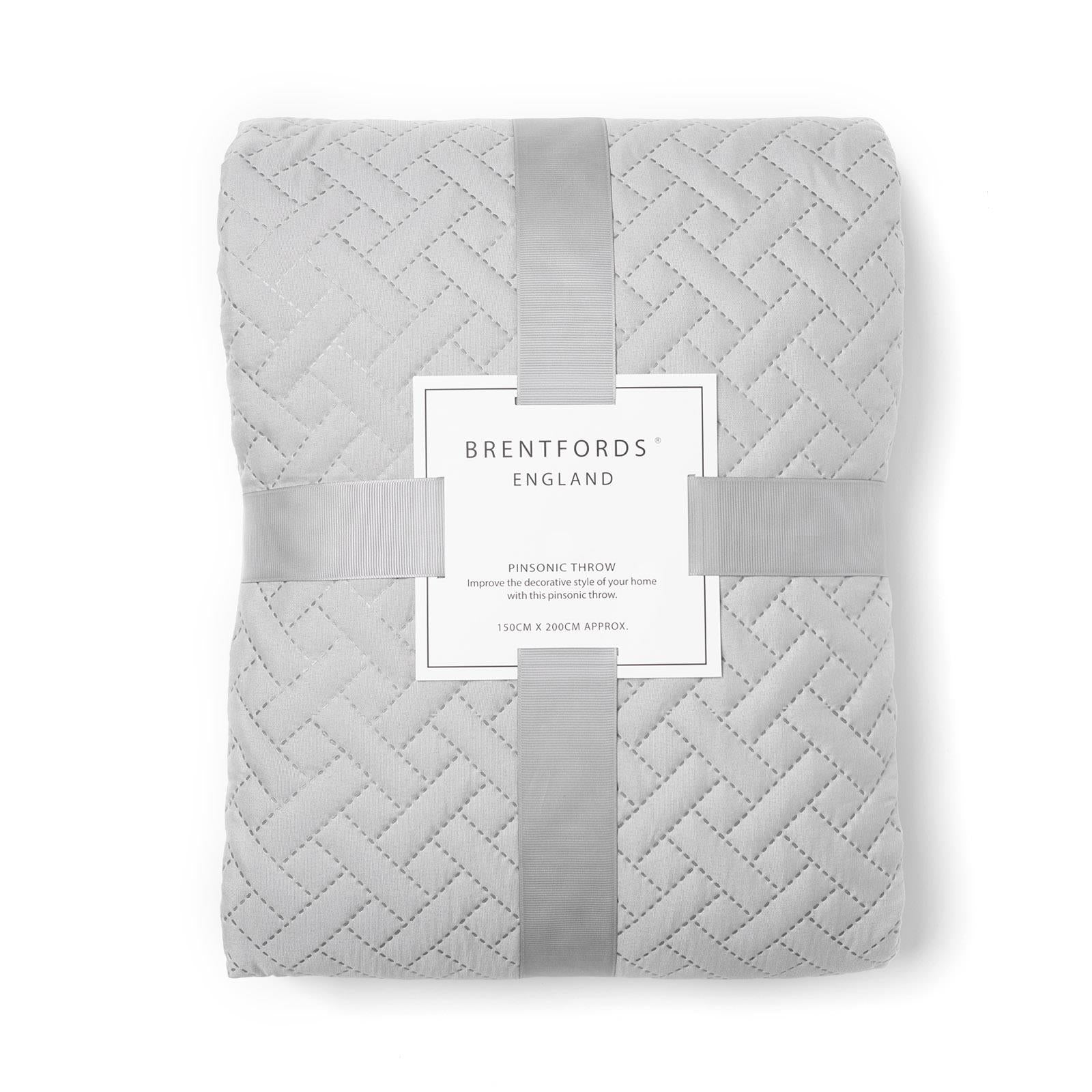 Brentfords Geo Quilted Bedspread Blanket Pinsonic Throw Large Sofa Comforter