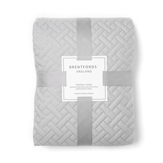 Brentfords Geo Quilted Bedspread Blanket Pinsonic Throw Large Sofa Comforter