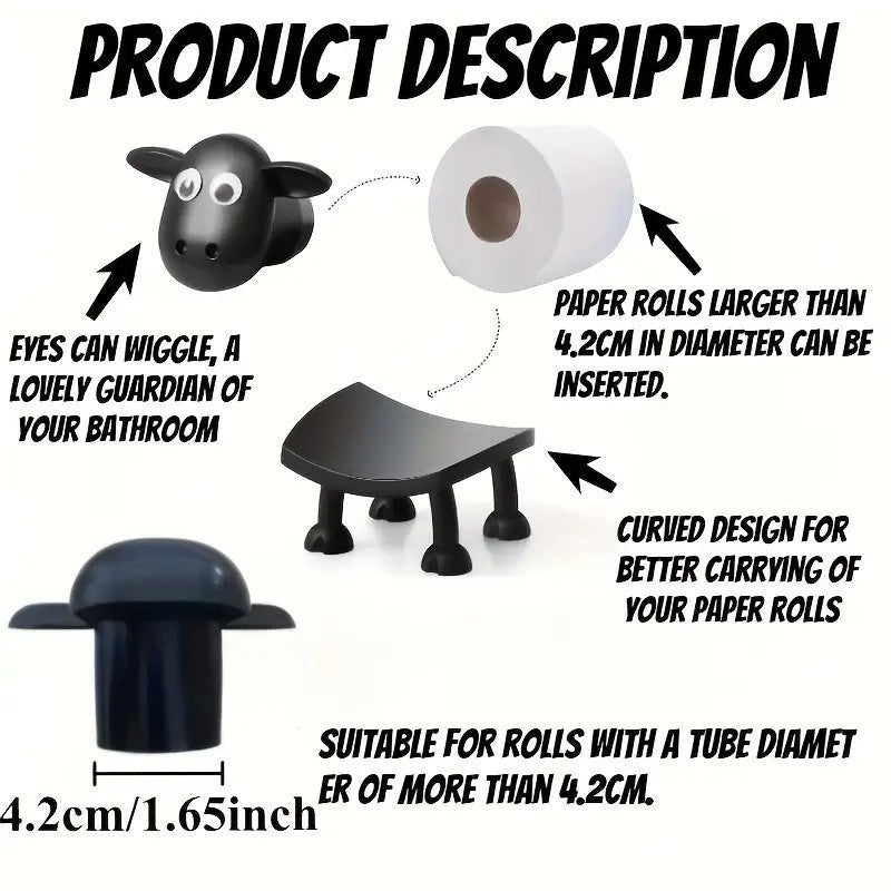 3Pcs FUNNY SHEEP TOILET PAPER HOLDER QUIRKY BATHROOM DECOR LOO ROLL STORAGE UK