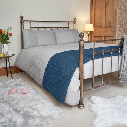 Brentfords Geo Quilted Bedspread Blanket Pinsonic Throw Large Sofa Comforter