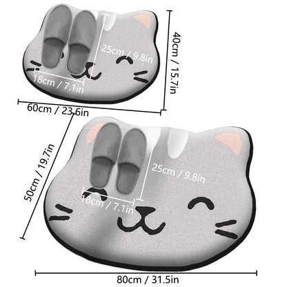 Thickened Special-Shaped Bathroom Absorbent Floor Mat Flannel Toilet Mat Shower Room Non-Slip and Dirt-Resistant Foot Mat
