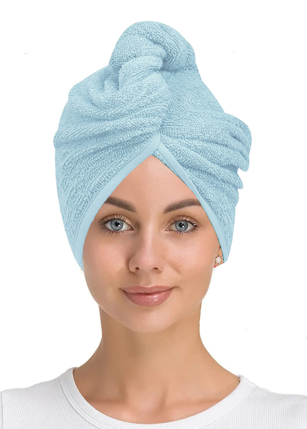 100% Cotton Hair Drying Towel Wrap after Shower Quick Dry Hair Turban Hat Cap UK