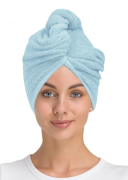 100% Cotton Hair Drying Towel Wrap after Shower Quick Dry Hair Turban Hat Cap UK