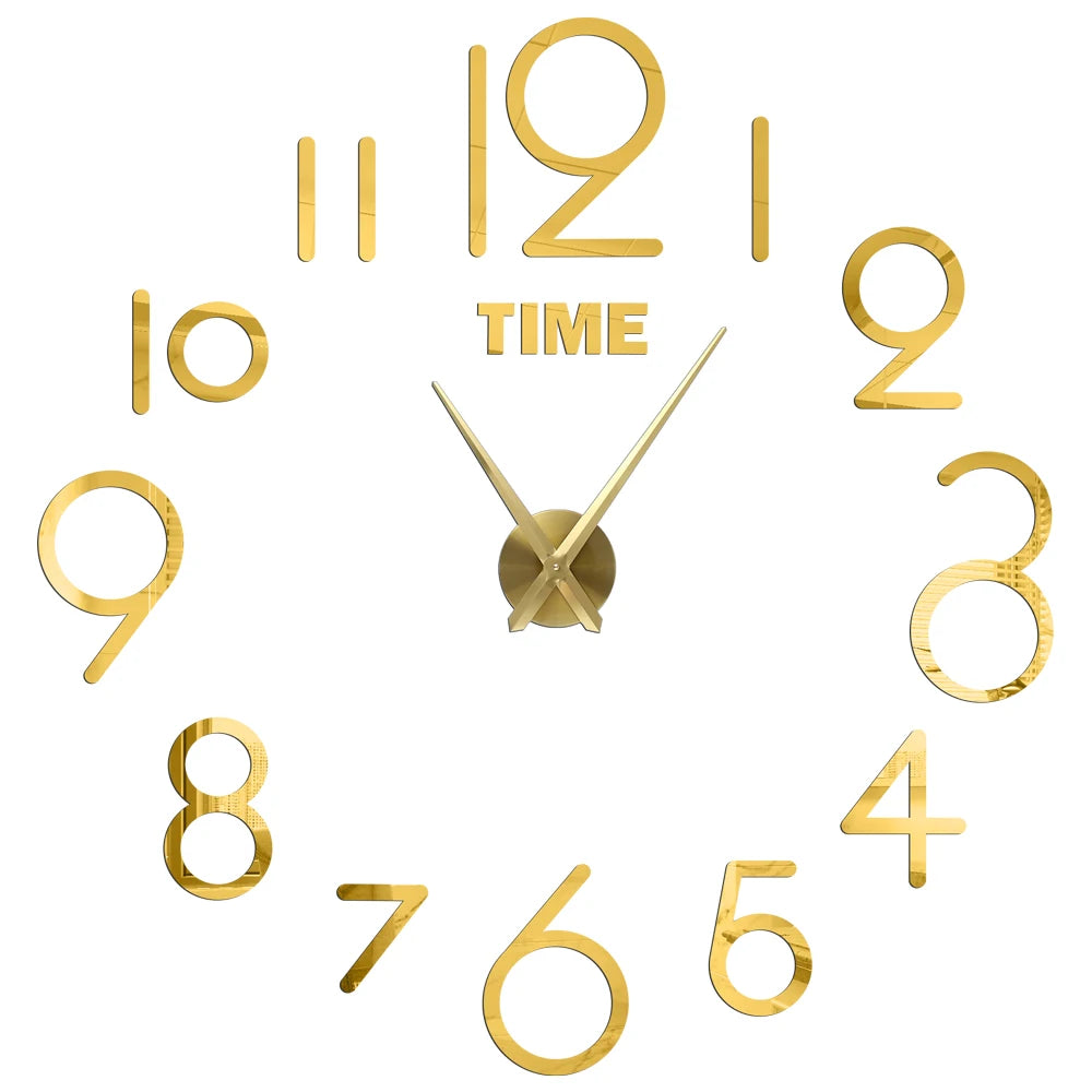 2D/3D Large Roman Numeral Acrylic Mirror Wall Quartz Clocks - Watch Home Decoration 