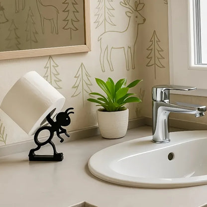1Pc Cute Funny Black Ant Shape Toilet Paper Holder Bath