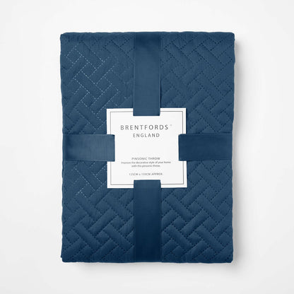 Brentfords Geo Quilted Bedspread Blanket Pinsonic Throw Large Sofa Comforter