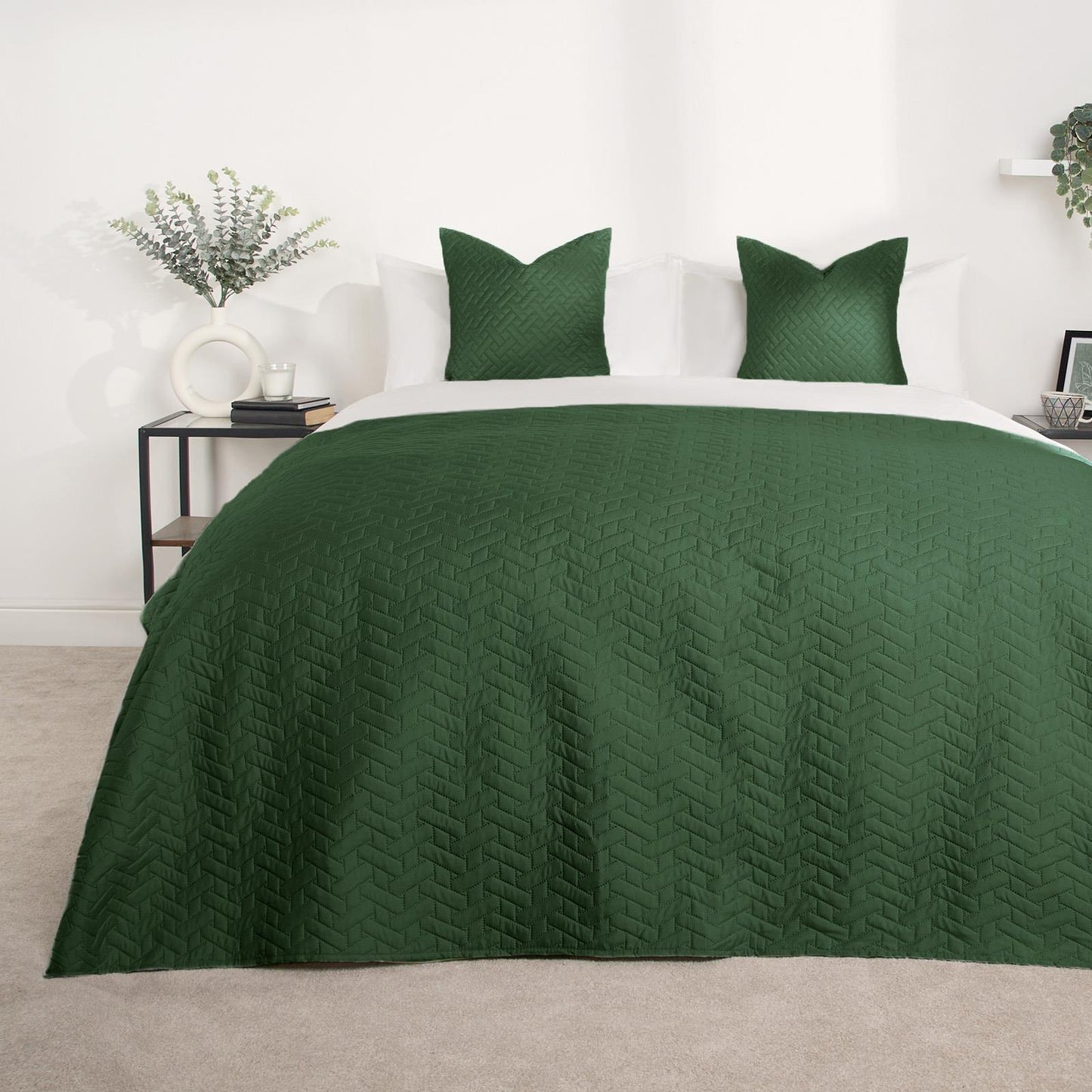 Brentfords Geo Quilted Bedspread Blanket Pinsonic Throw Large Sofa Comforter