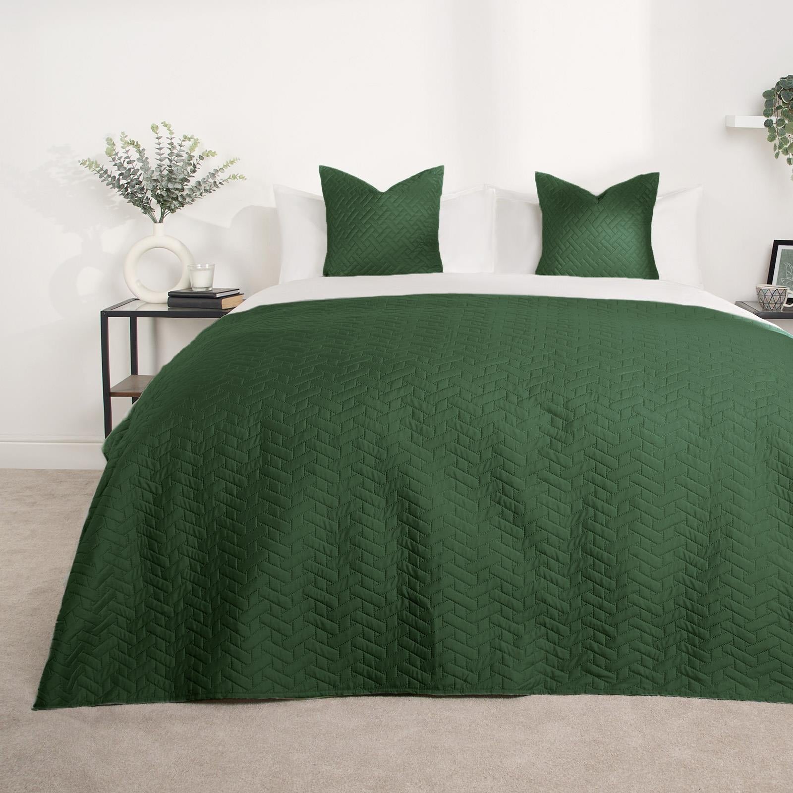 Brentfords Geo Quilted Bedspread Blanket Pinsonic Throw Large Sofa Comforter