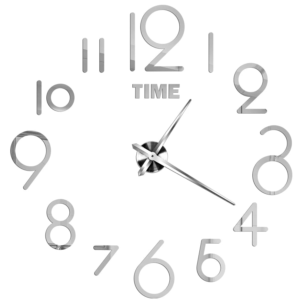 2D/3D Large Roman Numeral Acrylic Mirror Wall Quartz Clocks - Watch Home Decoration 