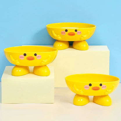 Soap Dish with Drain Duck Shape Soap Box Drain Soap Holder Bathroom Shower Drain Soap Dish Soap Storage Container Bath