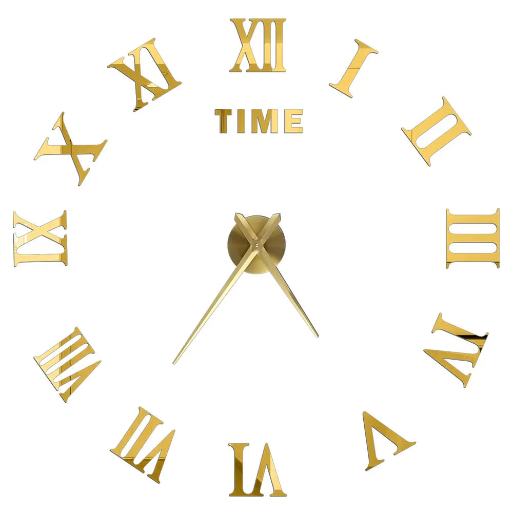 2D/3D Large Roman Numeral Acrylic Mirror Wall Quartz Clocks - Watch Home Decoration 