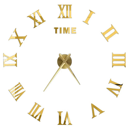 2D/3D Large Roman Numeral Acrylic Mirror Wall Quartz Clocks - Watch Home Decoration 