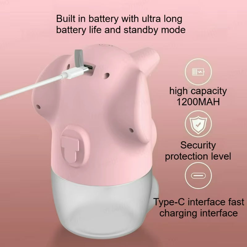 Automatic Foaming Cute Elephant Soap Dispenser Touchless Hand Soap Dispenser Rechargeable Dish Soap Dispenser for Bath
