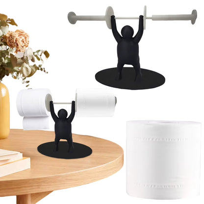 Funny Weightlifter Toilet Rolling Paper Holder 3D Printed Bathroom Roll Dispenser Toilet Paper Organizer Fun Bathroom Accessorie