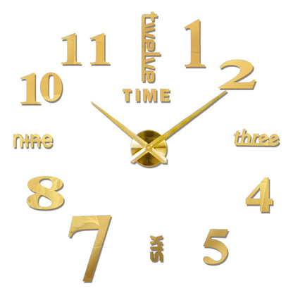 2D/3D Large Roman Numeral Acrylic Mirror Wall Quartz Clocks - Watch Home Decoration 