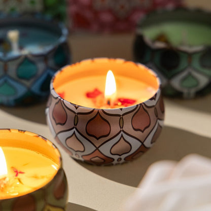 Scented Candles Gift Set 4 Pack, Ocean Mint, Rose, Lavender, Lime Citrus
