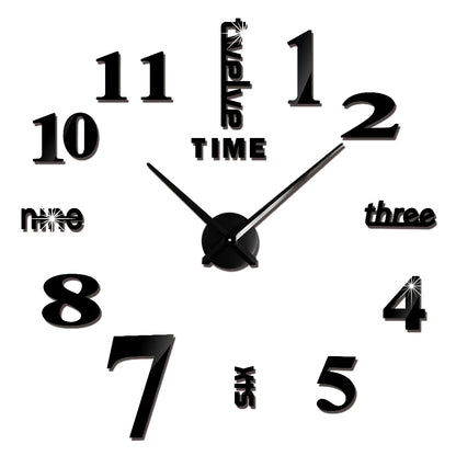 2D/3D Large Roman Numeral Acrylic Mirror Wall Quartz Clocks - Watch Home Decoration 