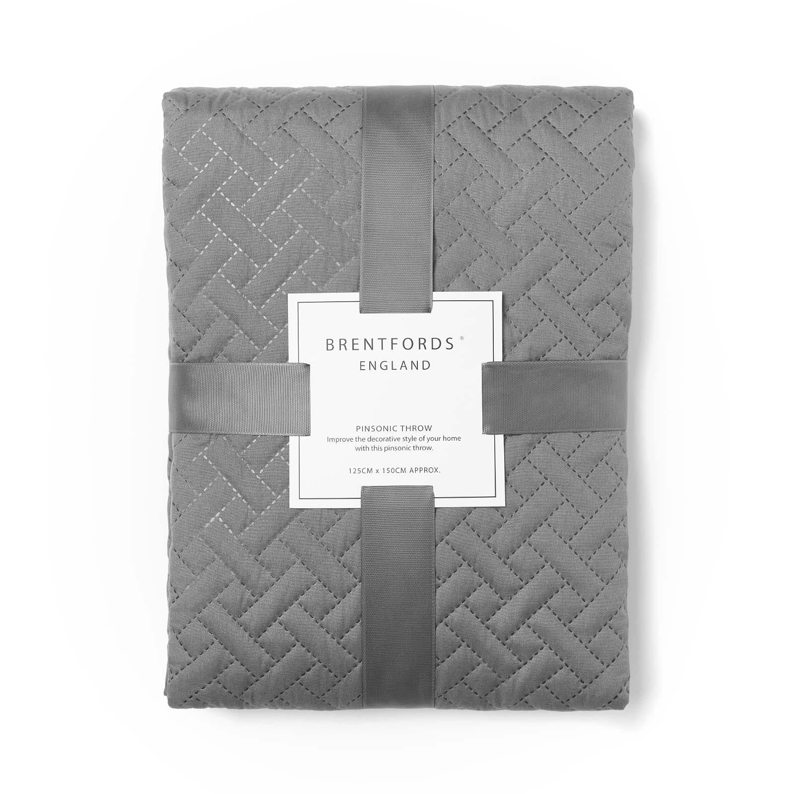 Brentfords Geo Quilted Bedspread Blanket Pinsonic Throw Large Sofa Comforter