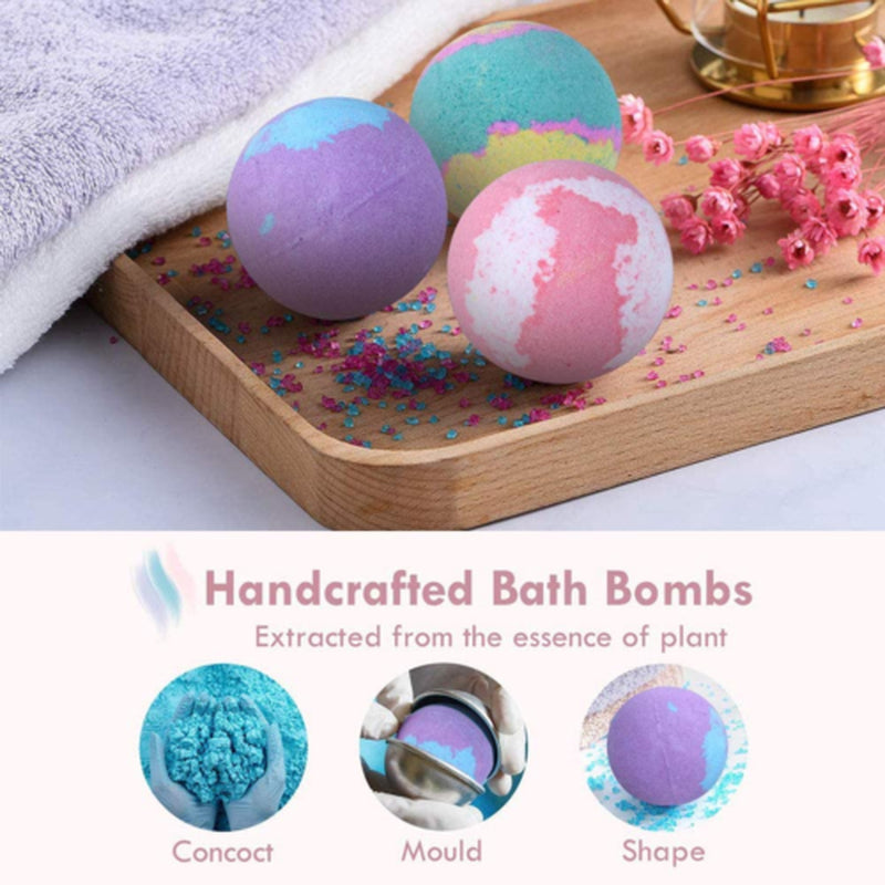 Vegan Organic Bath Bombs and Scented Candles Gift Set Perfect for Bubble & Spa