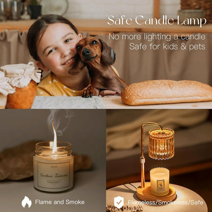 Aesthetic Adjustable Candle Warmer Lamp with Timer & Dimmer - Gold Edition