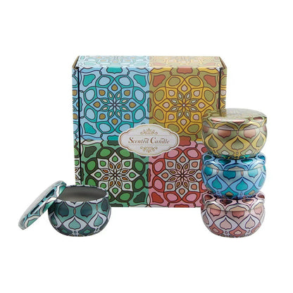 Scented Candles Gift Set 4 Pack, Ocean Mint, Rose, Lavender, Lime Citrus