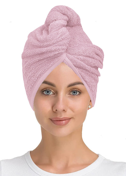 100% Cotton Hair Drying Towel Wrap after Shower Quick Dry Hair Turban Hat Cap UK