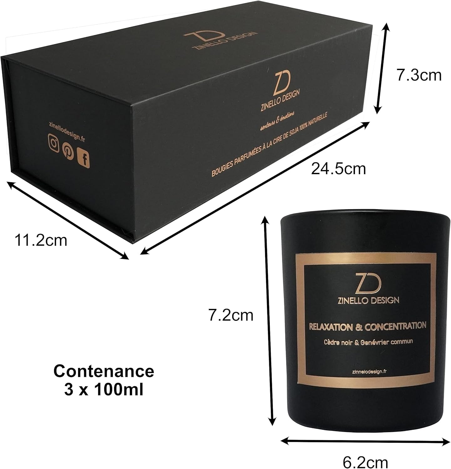 Aromatherapy Scented Candles for Women Gift Set of 3 Scented Candles Home Fragrance Candles Natural Soy Wax Ideal for Gift