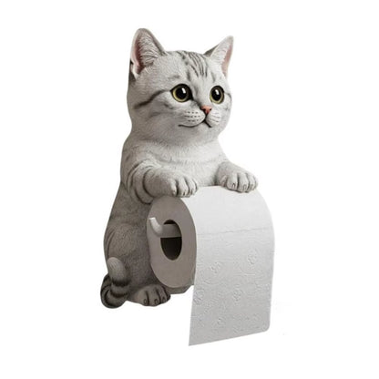 Wall Mount Toilet Paper Roll Holder Decorative Cat Shape Paper Stand Funny Animal Roll Storage Rack Kitchen and Bath