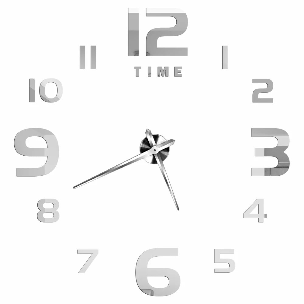 2D/3D Large Roman Numeral Acrylic Mirror Wall Quartz Clocks - Watch Home Decoration 