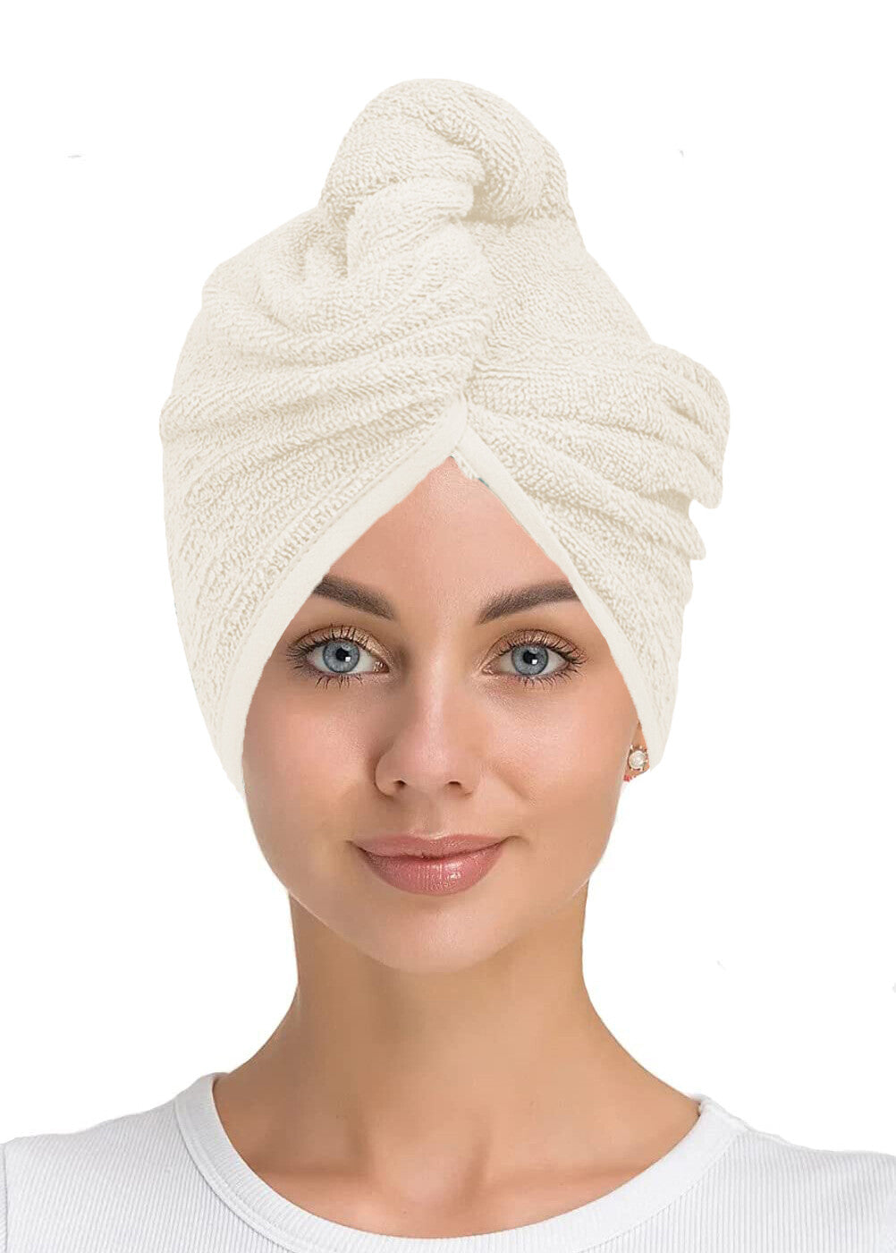100% Cotton Hair Drying Towel Wrap after Shower Quick Dry Hair Turban Hat Cap UK