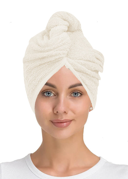 100% Cotton Hair Drying Towel Wrap after Shower Quick Dry Hair Turban Hat Cap UK