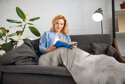 Throw Blanket for Sofas Couch Bed Runner Scandi Woven Soft Cotton Cherokee