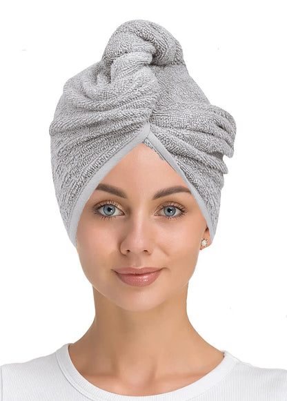 100% Cotton Hair Drying Towel Wrap after Shower Quick Dry Hair Turban Hat Cap UK