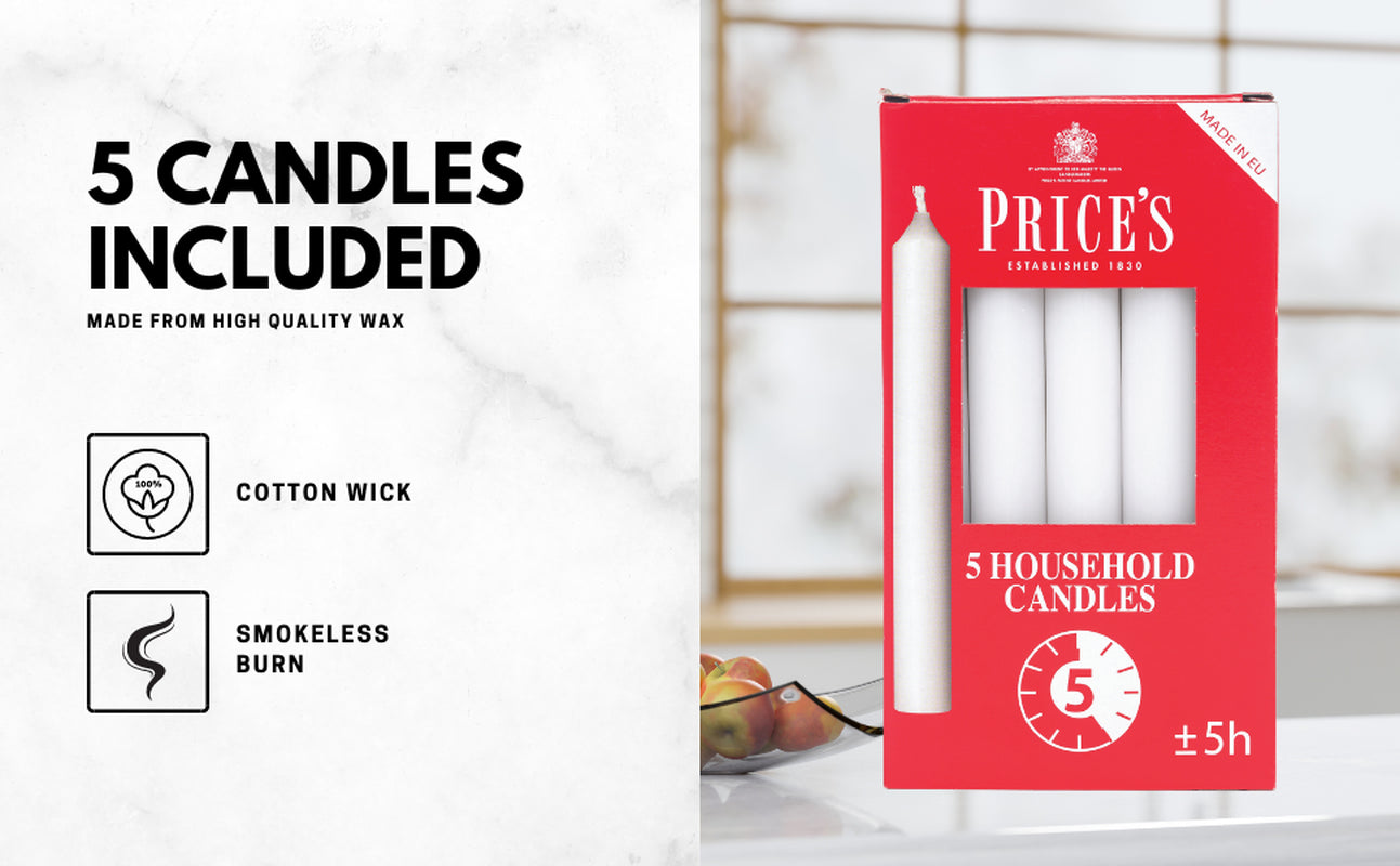 Prices 5 Candles up to 5 Hrs Burning Time 2Cm Diameter Household Candle Dinner
