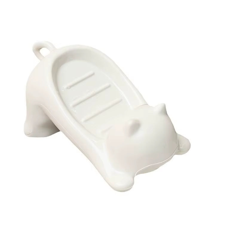Cat Shape Bathroom Accessories Soap Box Cartoon Soap Dish Plastic Storage Holder Soap Container Storage Dish Household Bath