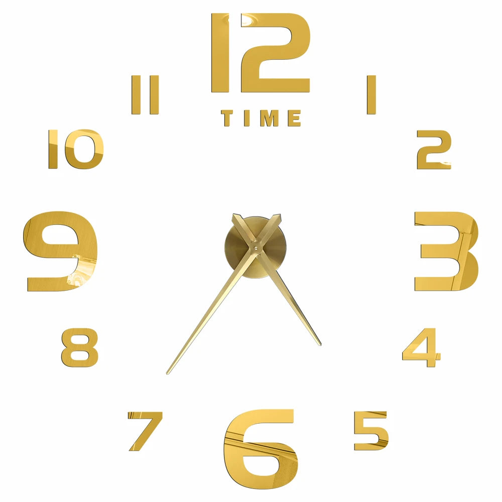2D/3D Large Roman Numeral Acrylic Mirror Wall Quartz Clocks - Watch Home Decoration 