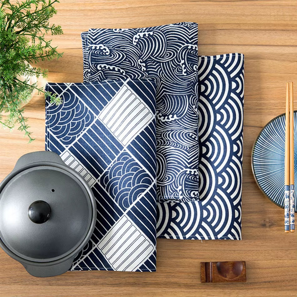 30X45Cm Cotton Linen Double-Layer Japanese Style Placemat,Food Photo Background Cloth ,Kitchen Table Cloth Napkins